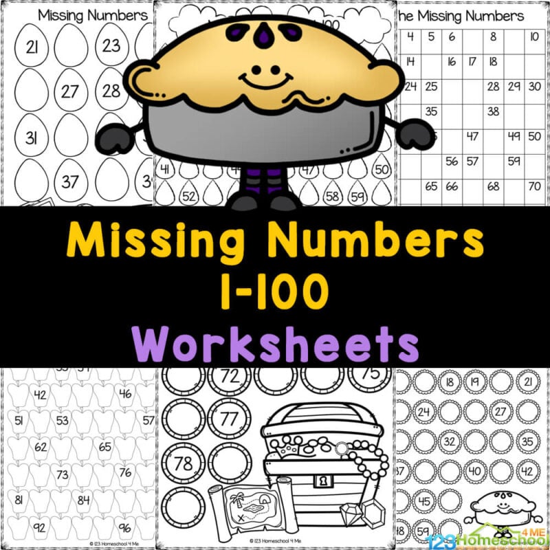 These no-prep, free printable fill in the missing number worksheets are a fun math worksheet for working on what number comes next with kids.