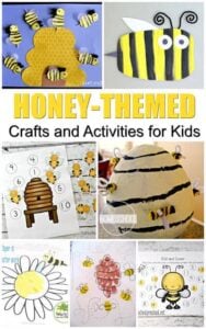 20+ Honeybee activities and crafts for National Honey Bee Day August 17 or national bee month in September or as summer crafts or spring crafts for toddler, preschool, prek, kindergarten, first grade, 2nd grade #craftsforkids #preschool #kindergarten