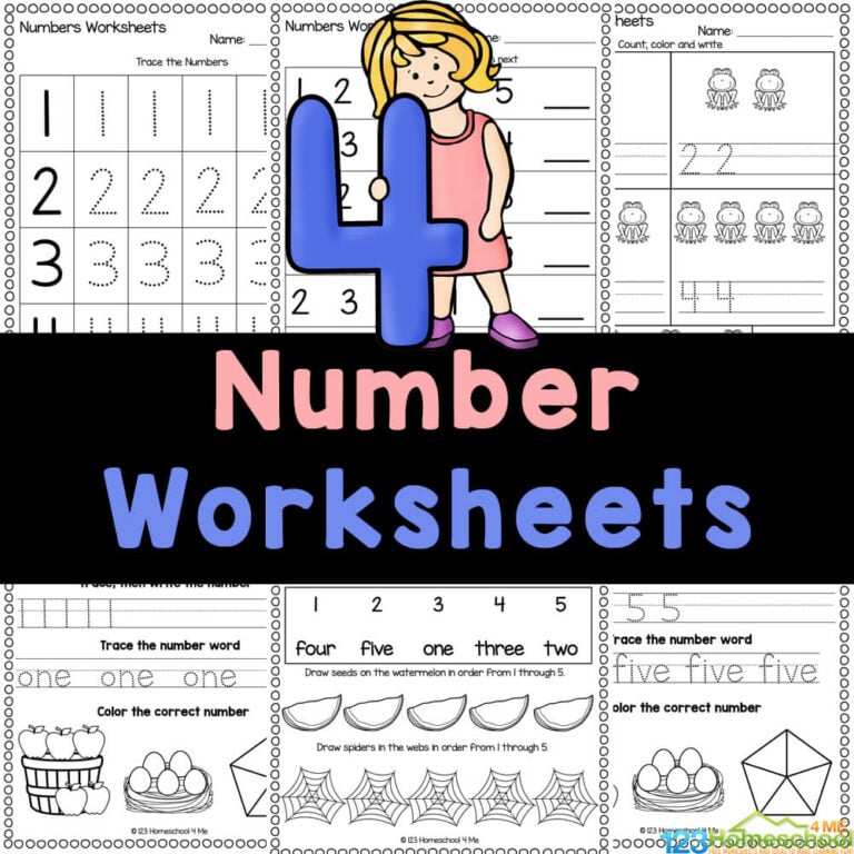 FREE Printable Numbers 1-5 Worksheets