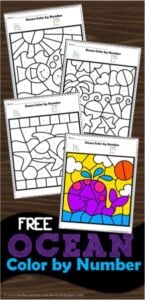 Ocean Color by Number Worksheet