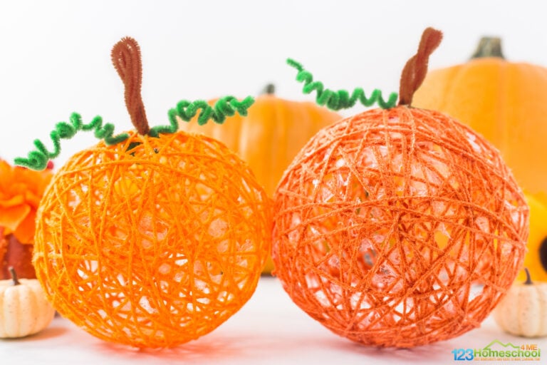 Fun-to-Make Yarn Pumpkins Craft for Kids