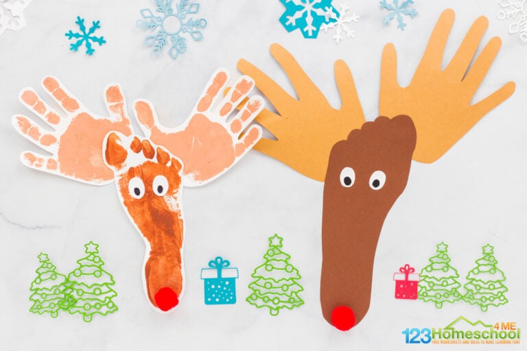 Christmas Reindeer Foot and Hand Craft for Kids