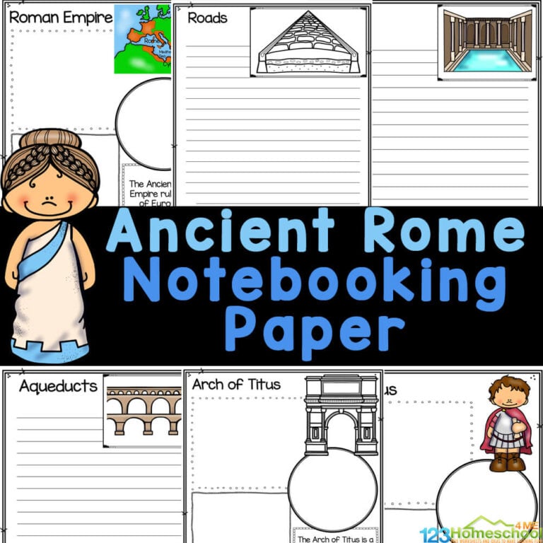 If you are learning about the Ancient Roman Empire, you will love adding these free Ancient Rome Notebooking Papers to your study.