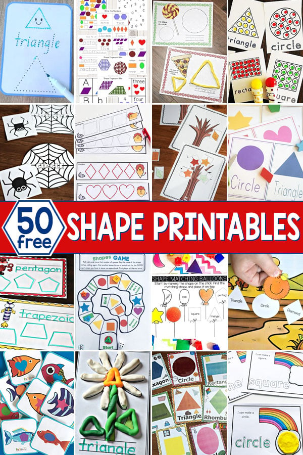 50 FREE Shapes Printables for Kids Worksheets, Activities & Games