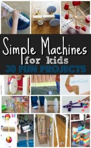 30 EPIC projects to explore simple machines for kids! These are such fun, hands on science projects for kids of all ages #simplemachines #scienceproject #scienceisfun