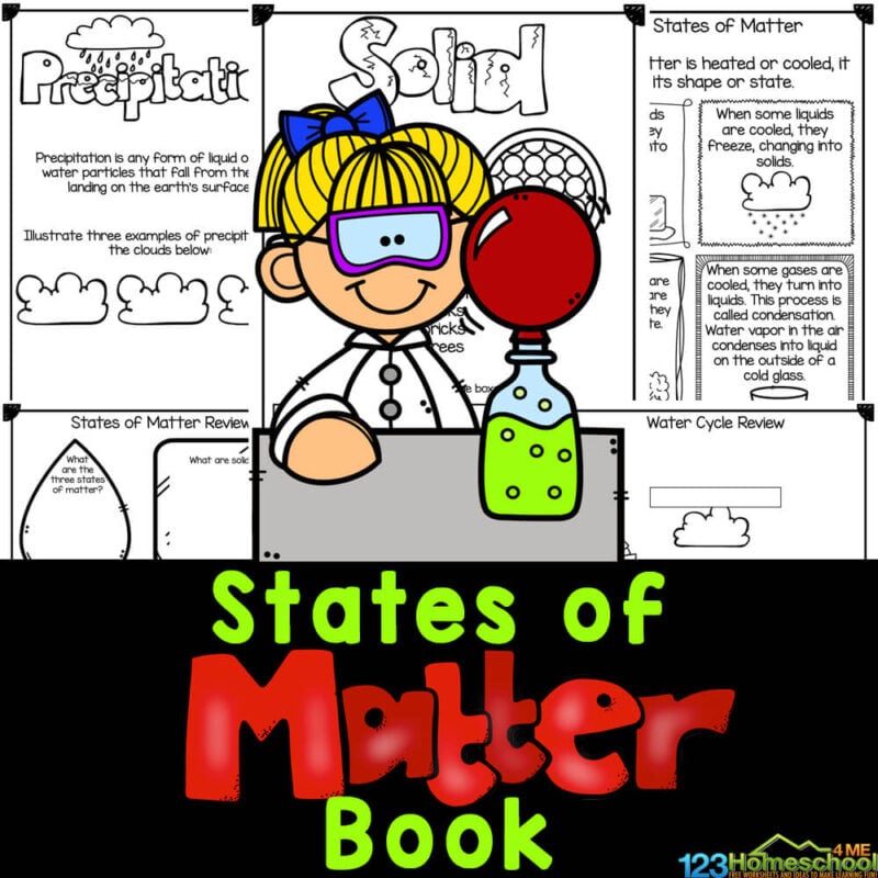 Grab these states of matter worksheets to learn about solids, liquids, and gases with no-prep printables. Perfect science for kids!