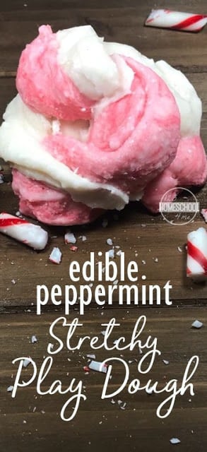 Kids will have fun playing and snacking on this festive Christmas playdough recipe! All you need are a few simple ingredients to make this edible peppermint playdough recipe that is perfect for celebrating the holiday season in December. This amazing stretchy playdough recipe uses Jello to make it not only fun, but stretchy! Make this Peppermint Playdough with your toddler, preschool, pre-k, kindergarten, first grade, and 2nd grade students as a fun Christmas Activity for kids.