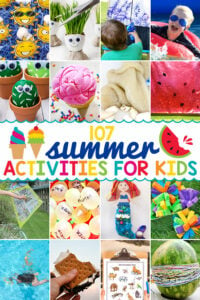 Whether you are planning your summer bucket list ideas ahead of time or looking for last-minute summer activities for kids to try right now, we've over 100 EPIC summer camp activities for kids. He have summer fun for kids from toddler, preschool, pre-k, kindergarten, first grade, 2nd grade, 3rd grade. and up. Whether you are looking for cute summer crafts, engaging preschool summer activities, super cool  summer science, or summer activities for toddlers - we've got you covered! Plus you can grab our summer bucket list printable to keep on hand and check off the fun summer activities you've tried.