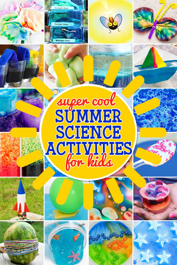 Get ready for an epic summer of discovery and learning with these fun summer science activities for kids of all ages. These summer science experiments are perfect for preschool, pre-k, kindergarten, first grade, 2nd grade, 3rd grade, 4th grade, 5th grade, and 6th graders too. Plus most of these summer science experiments for kids are quick and easy with a great WOW moment!