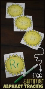 summer alphabet tracing