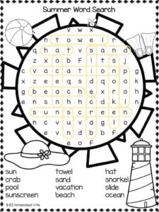 sun word search