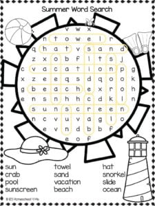 sun word search