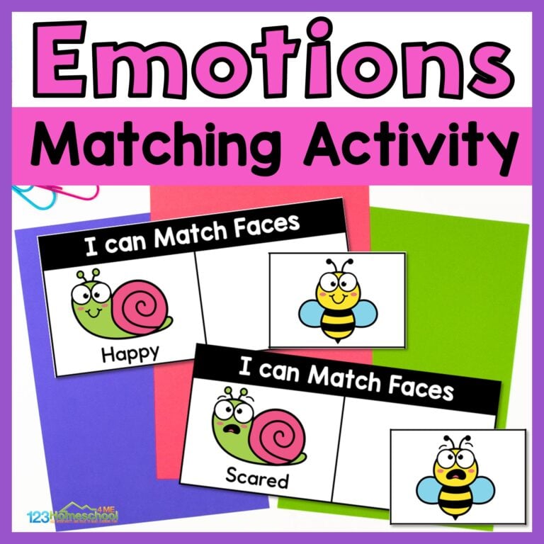 Fun, hands-on emotions activity to help preschool and kindergarten learn about feelings with a free printable game to play and learn.