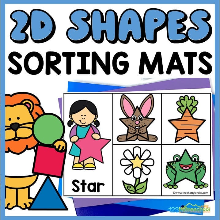 Work on shape recognition and names with this fun, free printable sorting shapes activity! Use this game with preschoolers and kindergarten.
