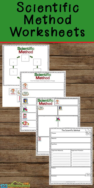 Teach kids to think like a scientist with these fun and free printable The Scientific Method Worksheets for kindergarten, first grade, 2nd grade, 3rd grade, 4th grade, 5th grade, and 6th grade students.