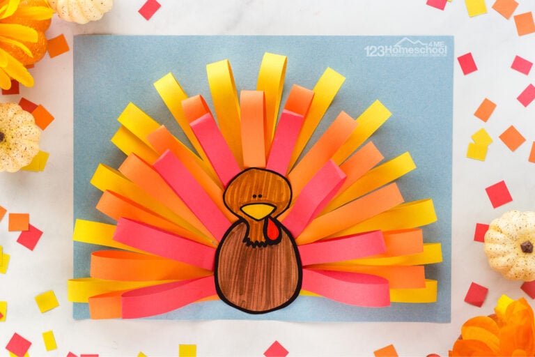 CUTE Thanksgiving Construction Paper Turkey Craft