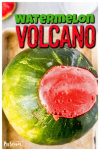 WOW your kids with this Watermelon Volcano! This summer activity for kids is a great way to sneak in a science experient.