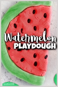 Nothing says summer like a big juicy watermelon! We whipped up a bath of this gorgeous watermelon playdough for our upcoming watermelon theme! This homemade playdoh recipe is super easy-to-make, soft, and such a fun watermelon activity! Use this summer activities for preschoolers, toddlers, kindergartners, grade 1, grade 2, and grade 3 students.