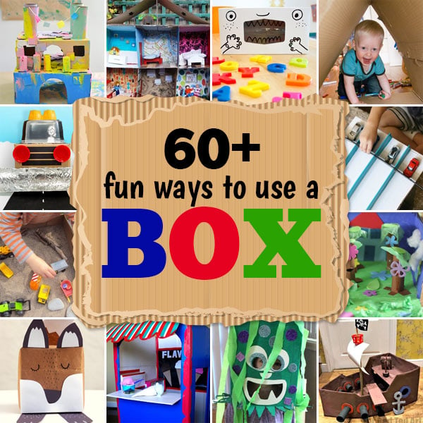 Looking for clever, fun, & unique ideas for what to do with boxes? You've got to see these box activities and easy cardboard crafts!