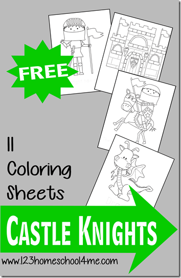 FREE Castle Knight Coloring Sheets