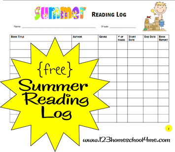 FREE Summer Reading Log