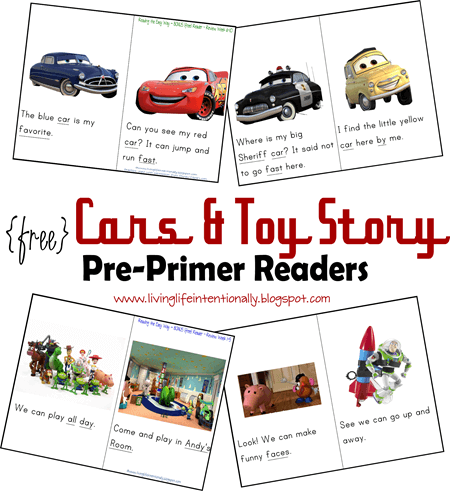 FREE Cars and Toy Story Readers