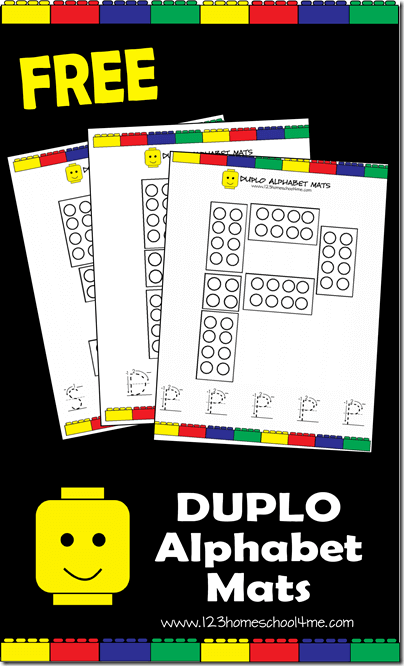 FREE Printable Lego Duplo Alphabet Mats