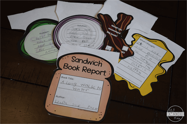 Sandwich Book Report Printable